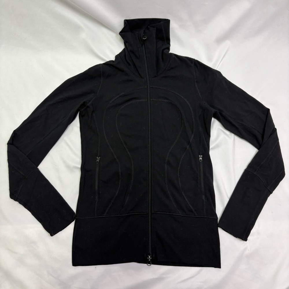 Lululemon In Stride Full Zip High Collar Jacket No Size Dot Approx 4 Black